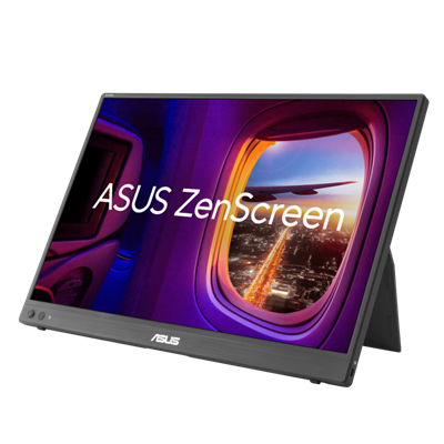 ASUS ZenScreen MB16FC Portable Monitor – 16-inch 16:10 WUXGA (1920 x 1200) IPS panel, Power Pass Through, Auto Rotate, tripod, USB Type-C®, mini-HDMI®, Flicker Free, Low Blue Light, FSC Mix-certified