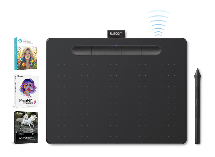 Wacom Intuos Graphics Drawing Tablet, 3 Bonus Software Included, 7.9x  6.3, Black, Small (CTL4100)
