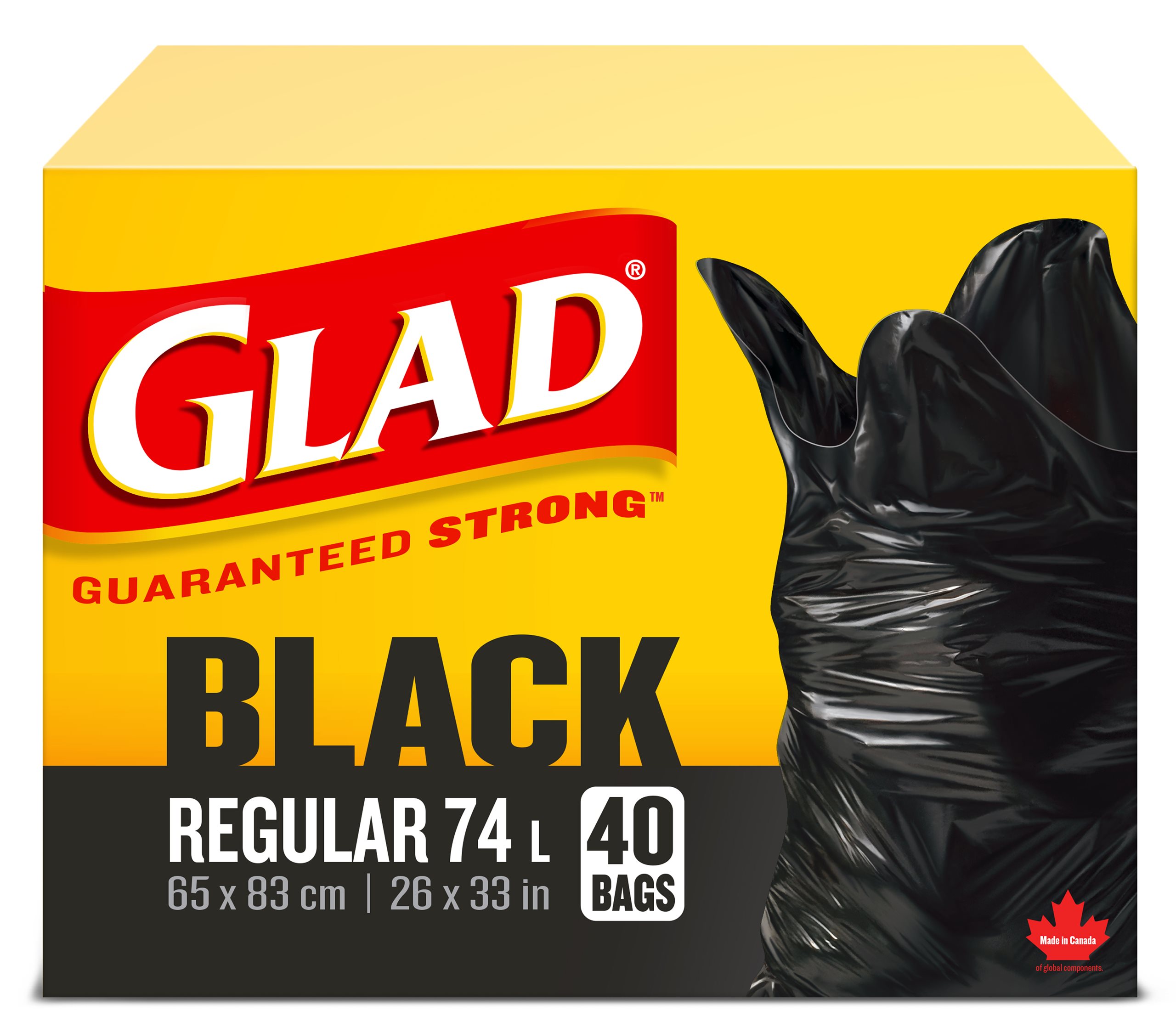 Glad Large Quick-Tie Trash Bags - Extra Strong 30 Gallon Black Trash Bag -  40