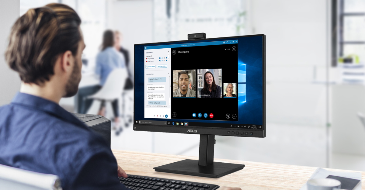 ASUS 23.8” Full HD IPS Monitor with 2MP Webcam, AI Mic, Speakers, Eye Care (BE24EQSK) - Walmart.com