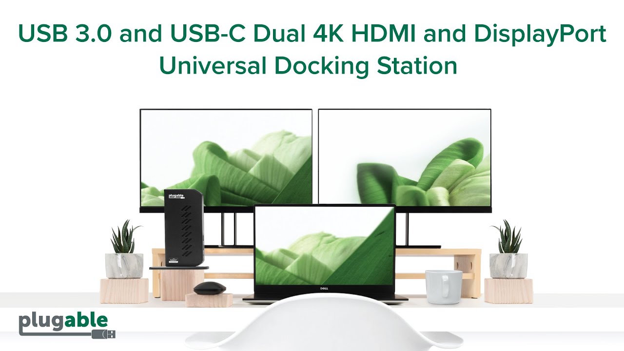 Plugable USB 3.0 and USB-C Dual 4K Display Docking Station w ...