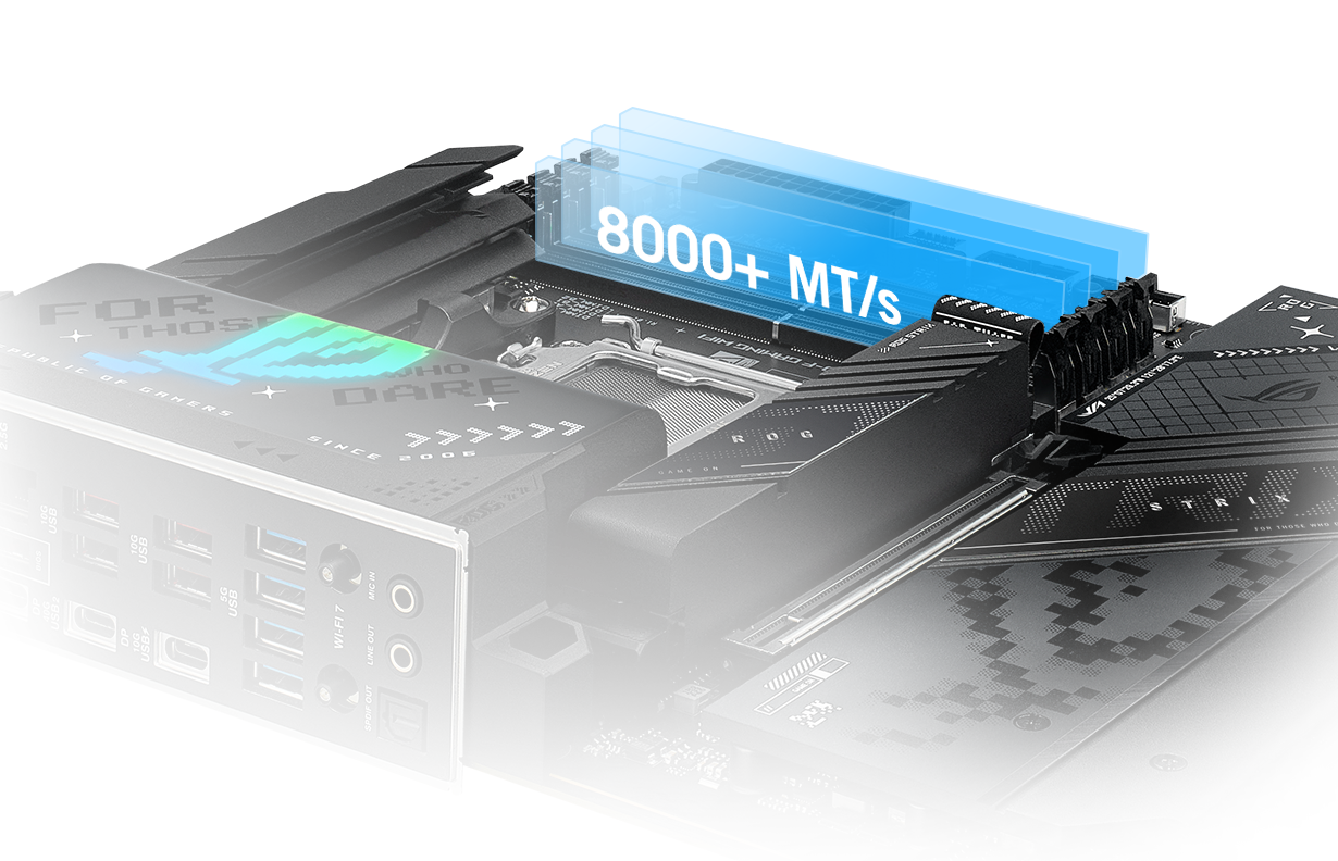 Mit dem Strix X870-F kannst du den Speicher auf bis zu 8400+ MT/s übertakten.