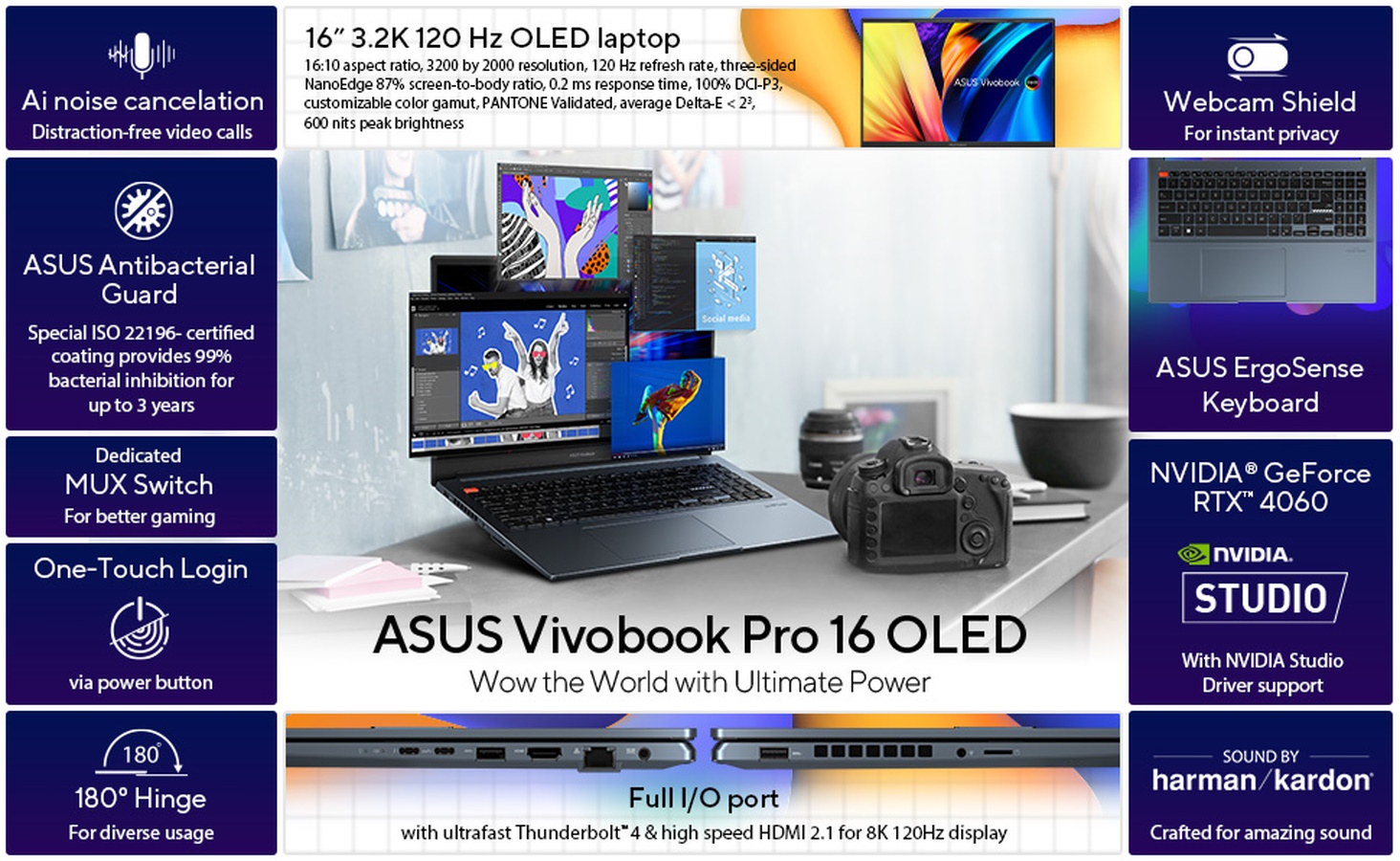 ASUS 16 Vivobook Pro 16 Laptop (Quiet Blue) K6602VV-DS94 B&H