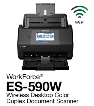 WorkForce ES-590W Wireless Desktop Color Duplex Document Scanner