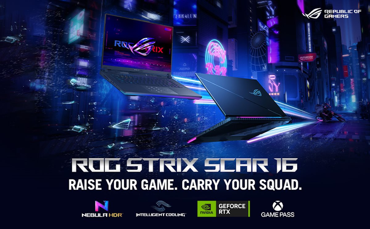 ROG STRIX SCAR 16 RAISE YOUR GAME. CARRY YOUR SQUAD.