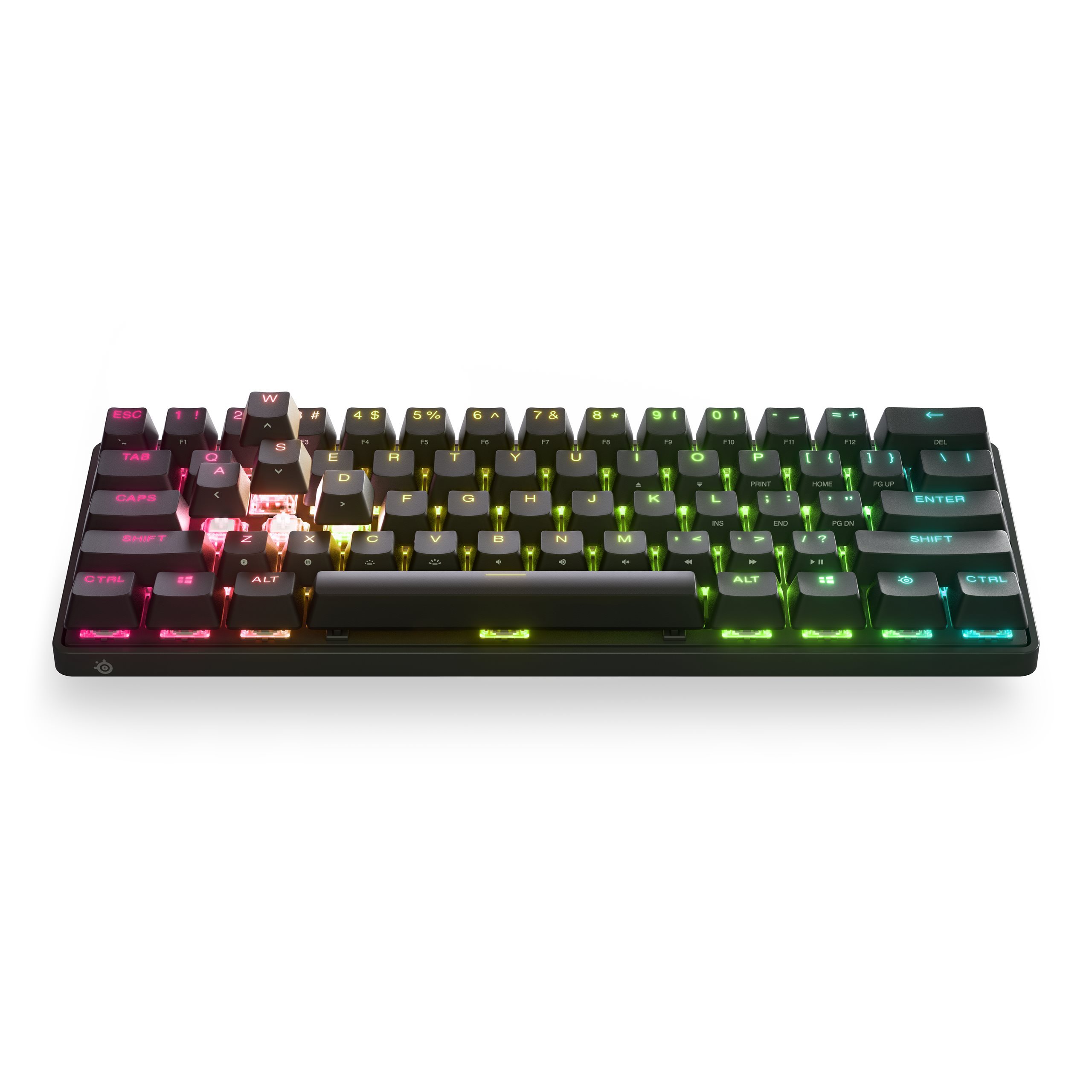  SteelSeries Apex Pro Mini Wireless HyperMagnetic Gaming  Keyboard - World's Fastest Keyboard –Compact 60% Form Factor - Adjustable  Actuation - RGB – PBT Keycaps- Bluetooth – 2.4GHz - USB-C : Electronics