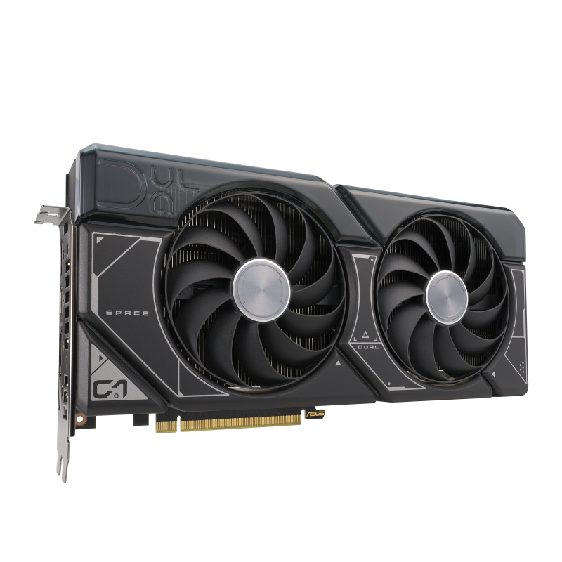 Imagen frontal de la tarjeta gráfica ASUS DUAL GeForce RTX 4070