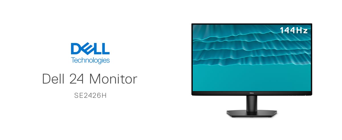 Dell SE2426H 24 Inch Monitor, FHD IPS 144Hz 1m Display, AMD