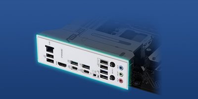 Forudmonteret I/O-skjold