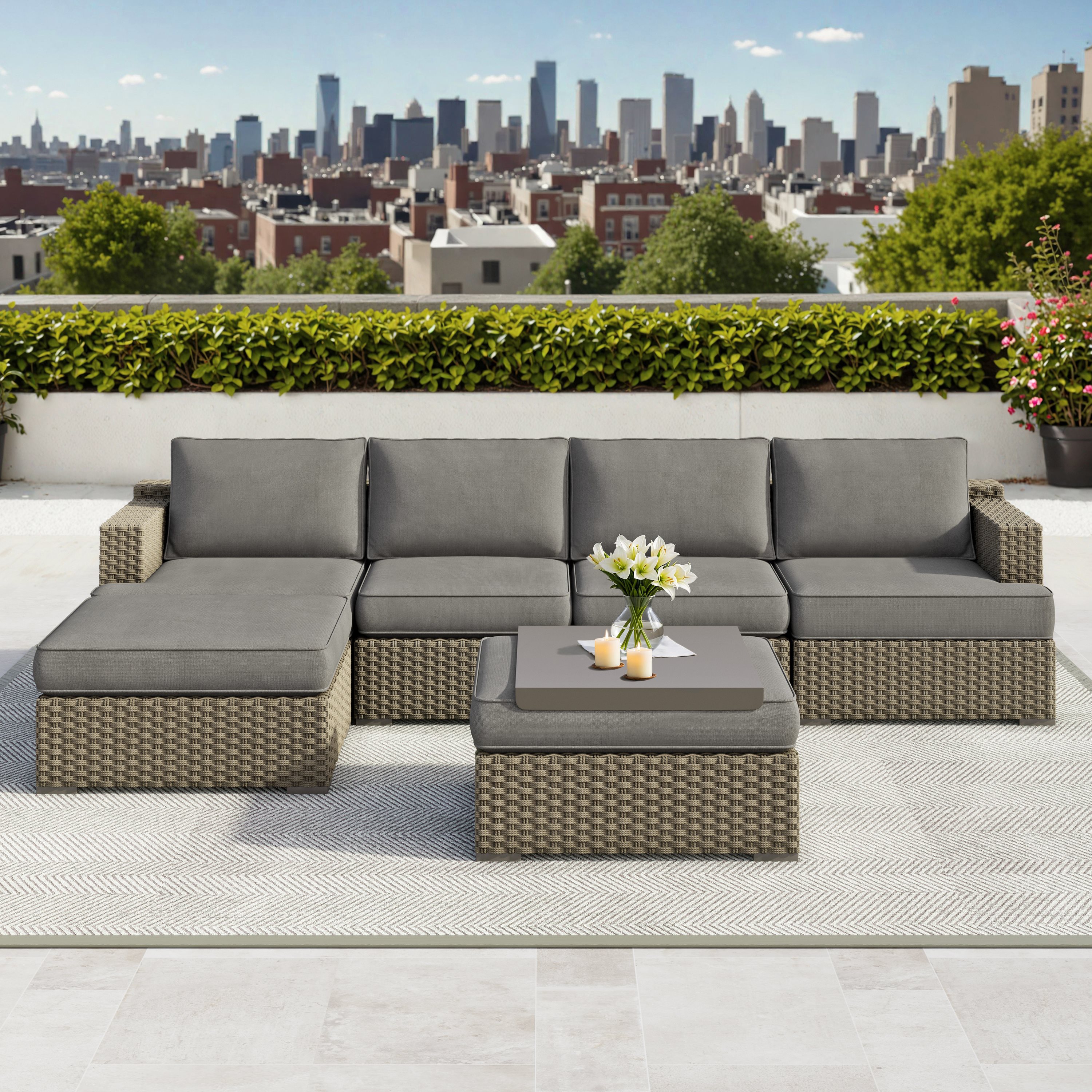 Niko Heritage 6-piece Patio Sectional Conversation Set | Costco