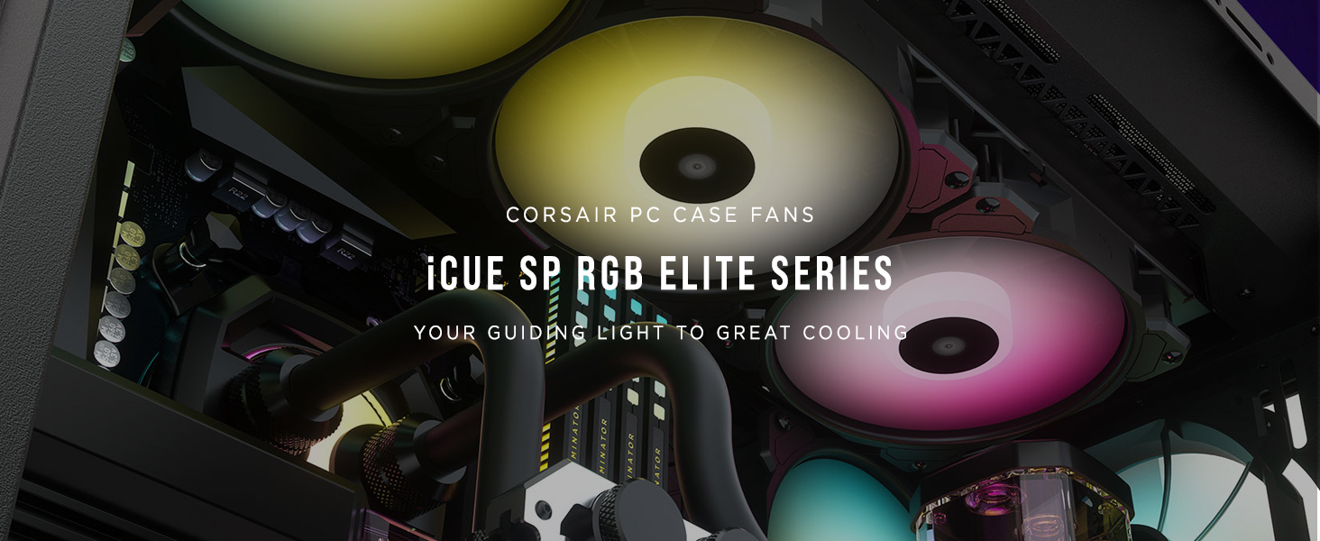 CORSAIR iCUE SP120 RGB ELITE Performance 120mm PWM Case Fan Black  CO-9050108-WW