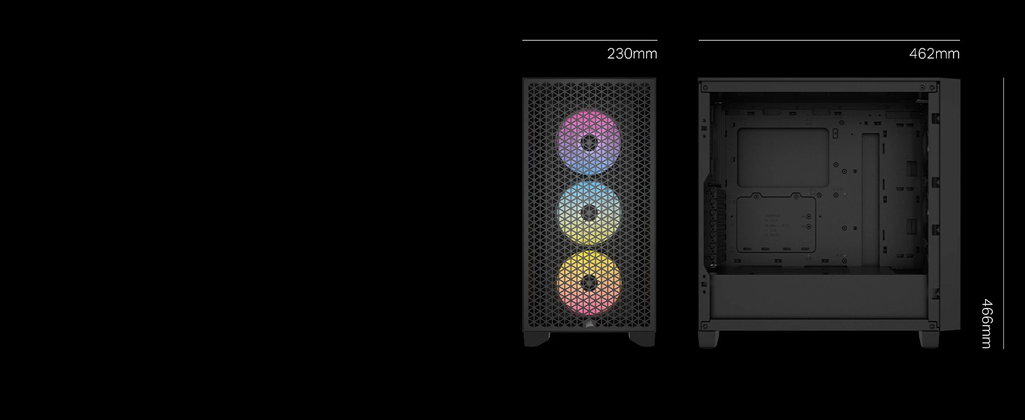 CORSAIR 3000D RGB AIRFLOW Mid-Tower PC Case - White - 3x AR120 RGB Fans -  Four-Slot GPU Support – Fits up to 8x 120mm fans - High Airflow Design 