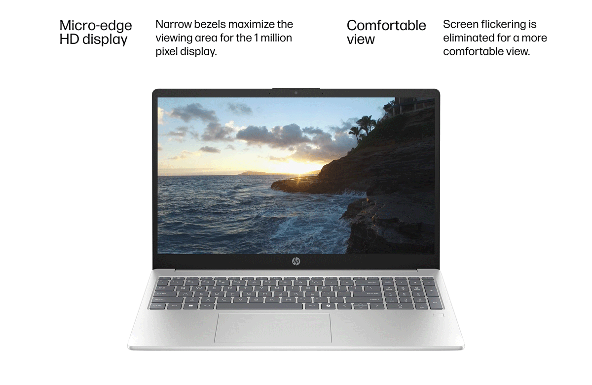 Silver 15 inch laptop shows video