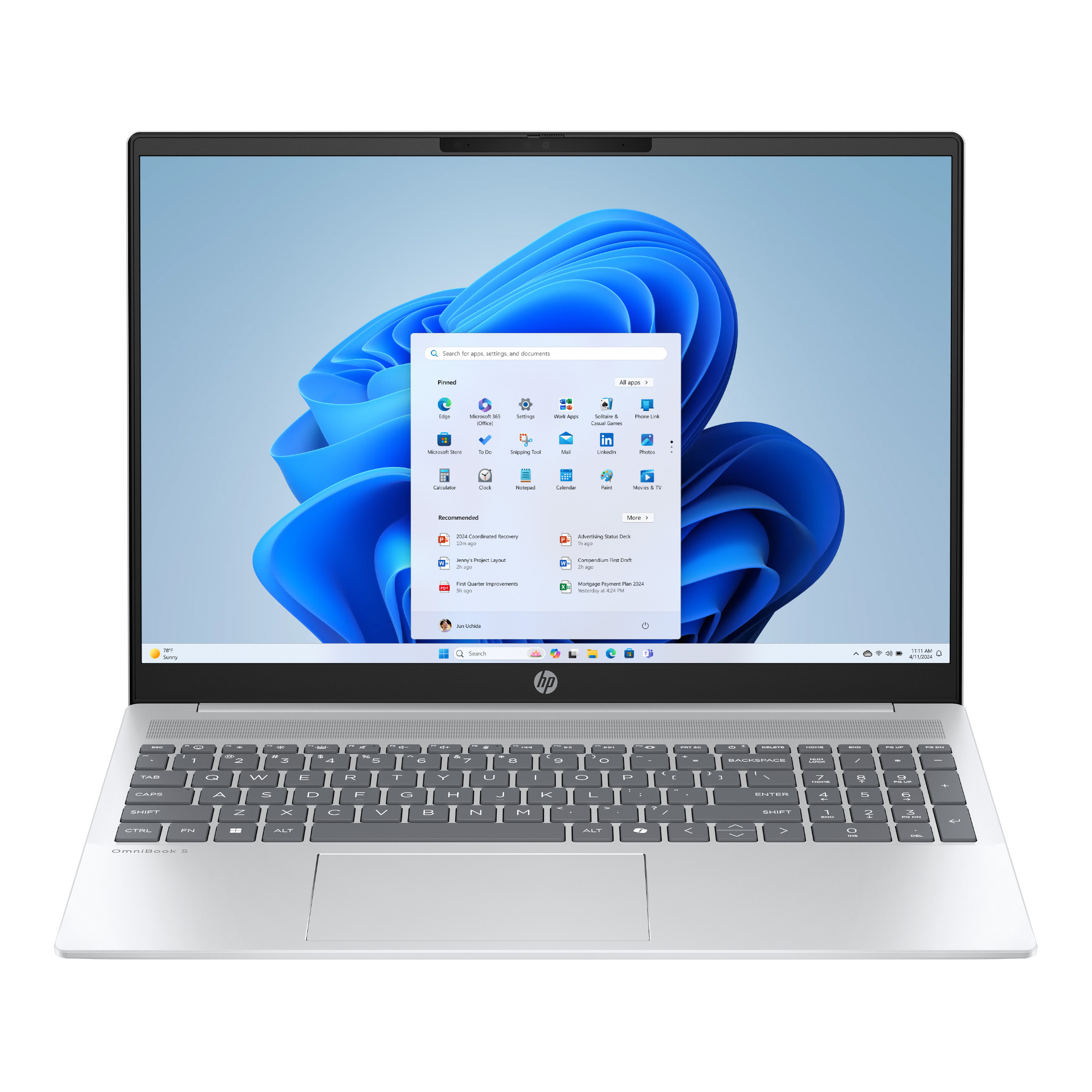 HP OmniBook 5 16 inch 2K Touch Laptop AI PC Intel Core Ultra 7