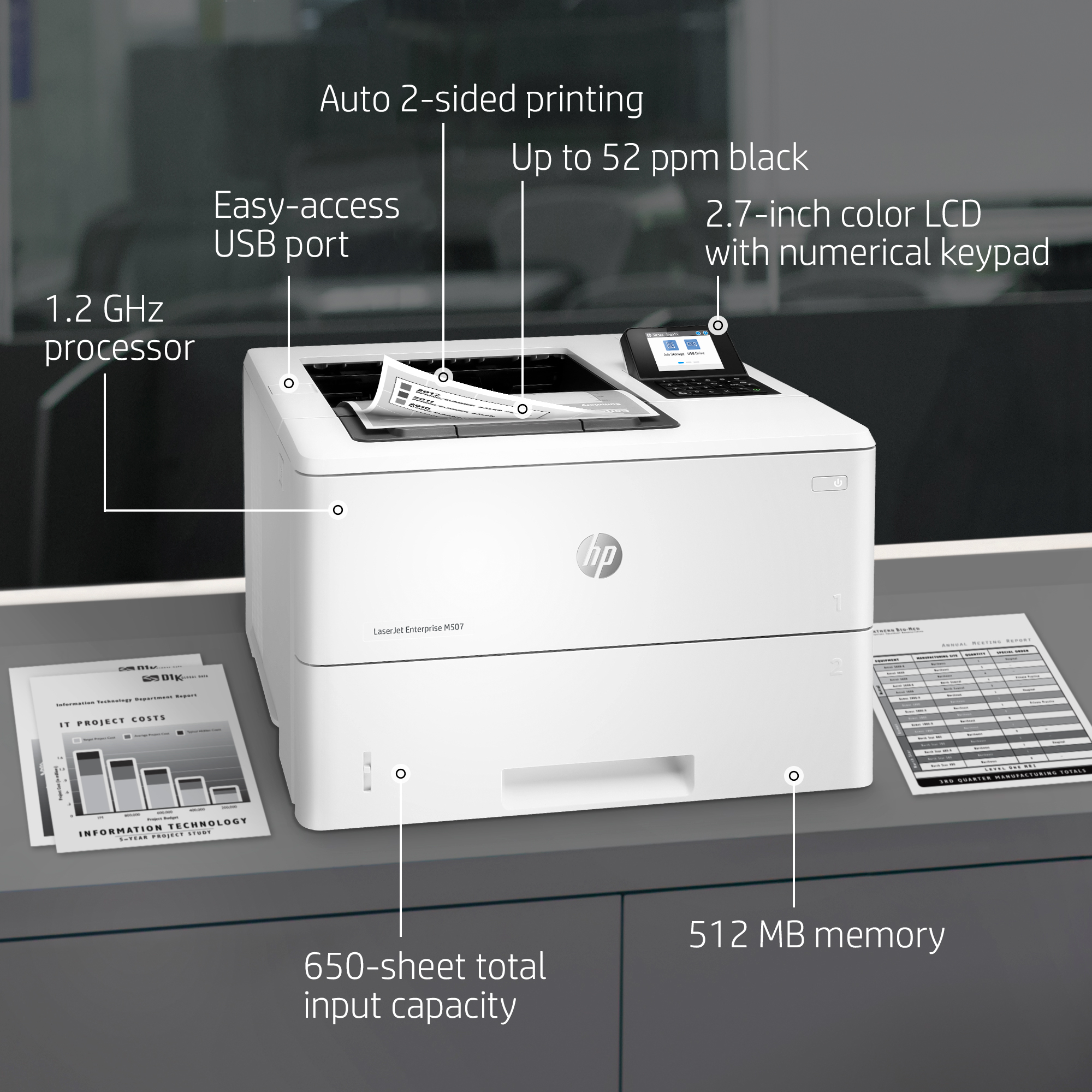 HP LaserJet Enterprise M406dn - printer - B/W - laser