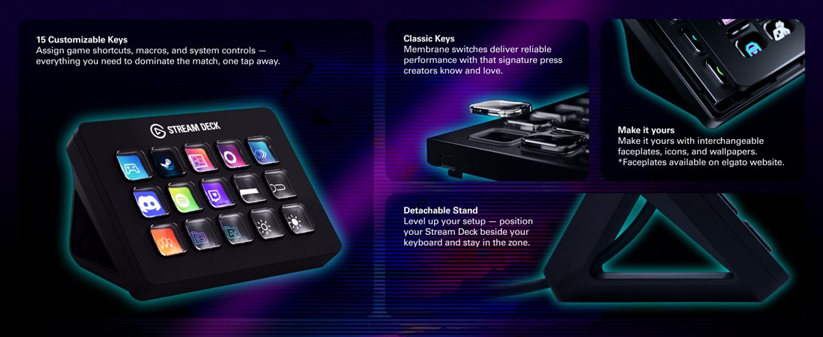 Elgato Stream Deck MK.2 10GBA9901 Full-size Wired USB Keypad with