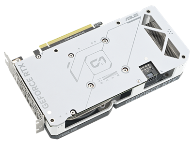 ASUS Dual GeForce RTX 4060 white edition graphics card backplate.