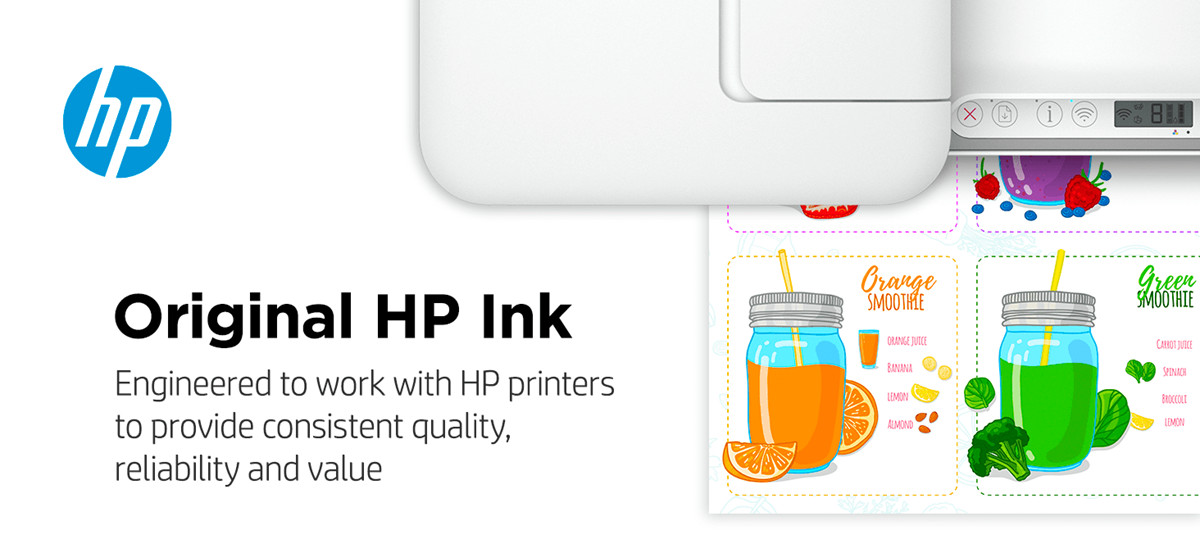 Original HP Ink: Engineered to work with HP printers to provide consistent quality, reliability and value