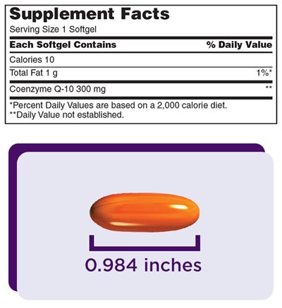 Supplement Facts and Actual Product Size