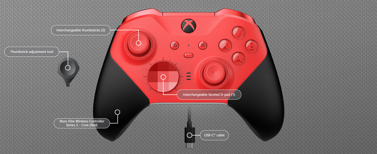 Xbox Elite Wireless Controller Series 2 - Core - red | Dell USA