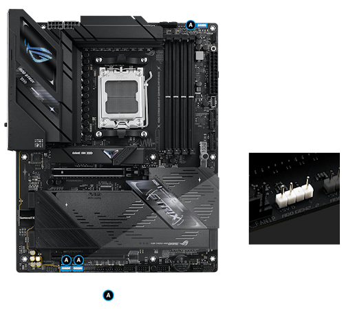 ROG STRIX B850-F GAMING WIFI7 Neo RGB Header Positionen