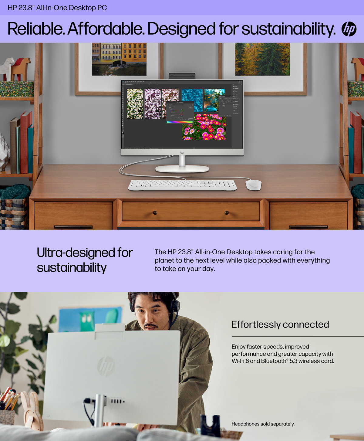 HP 23.8" All-in-One Desktop PC: Your home base for getting everything done