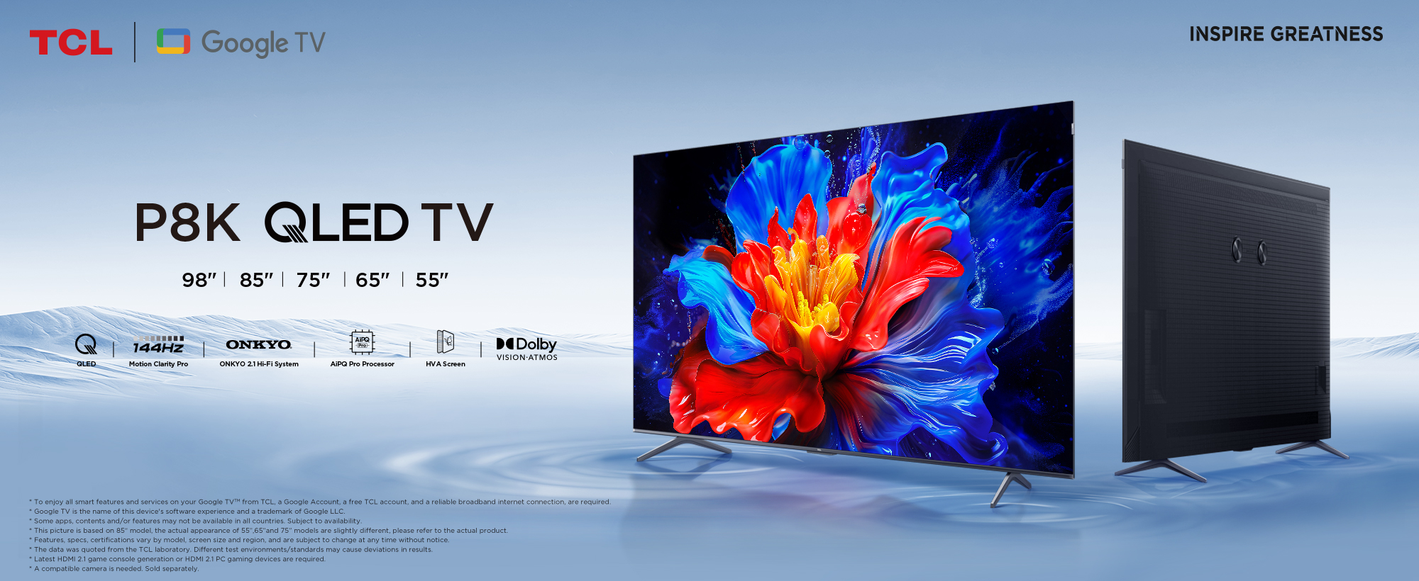 Buy TCL 75 Inch 75P8K-UK Smart 4K Ultra HD HDR QLED TV