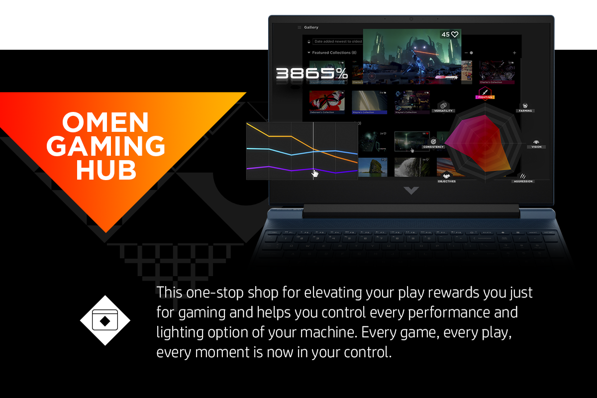 Victus 15 Gaming Laptop PC shows OMEN Gaming Hub software