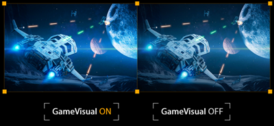 Screenshot with GameVisual Cinema mode ON and OFF