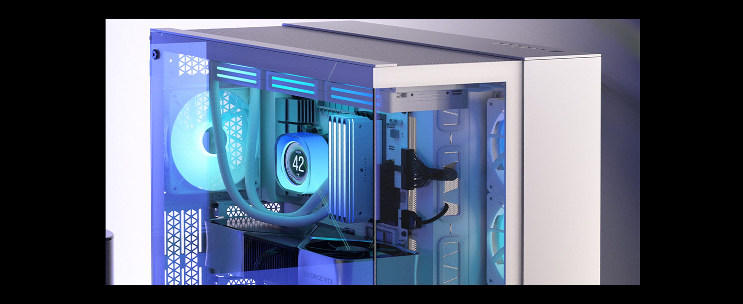 CORSAIR 6500X Mid-Tower Dual Chamber PC Case, Black/Obsidian