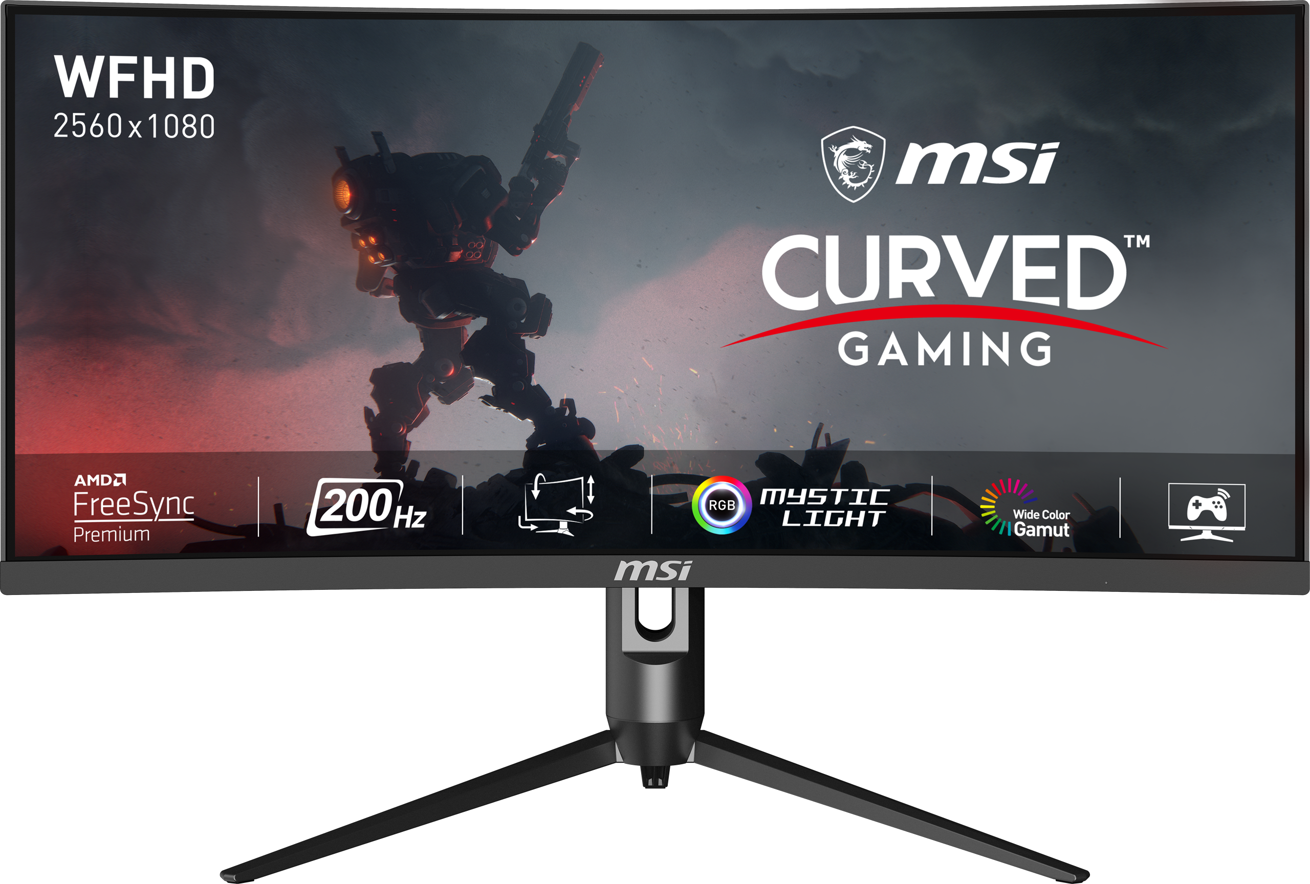 MSI MAG301CR2 2560X1080 200Hzゲーミングモニター MSI Optix MAG301CR2 30 Inch Curved Gaming Monitor - 21:9