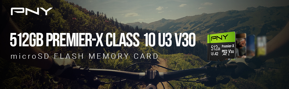 512GB Premier-X Class 10 U3 V30 microSD Flash Memory Card