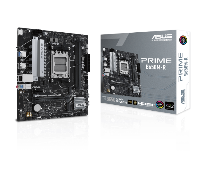 AMD B650 Micro-ATX Mainboard, DDR5, PCIe® 4.0 Unterstützung, Realtek 2.5 Gb Ethernet, HDMI™, SATA 6 Gbps, Front USB 5 Gbps Typ-C®, BIOS FlashBack™, Two-Way AI Noise-Cancelation, Aura Sync