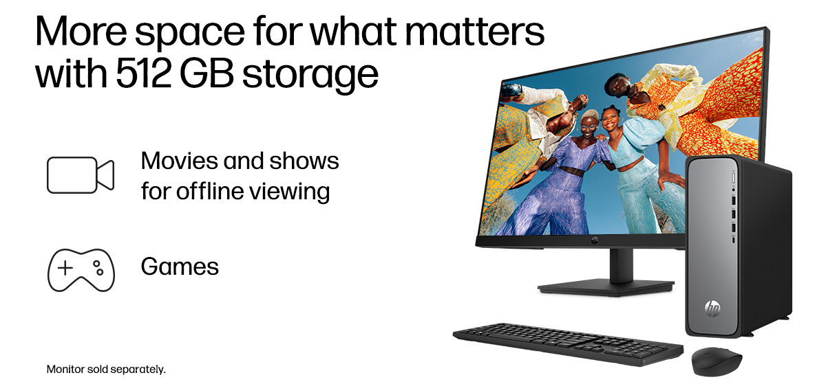 HP OmniDesk Slim Desktop PC Intel Core i3 8GB RAM 512GB SSD