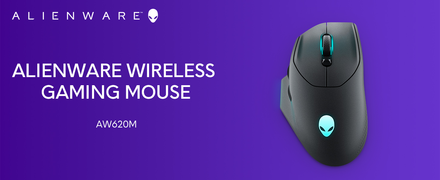 Alienware Wireless Gaming Mouse, AW620M, 2.4GHz, 26000 DPI, 7