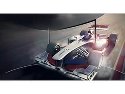 Immersive viewing experience with curved screen