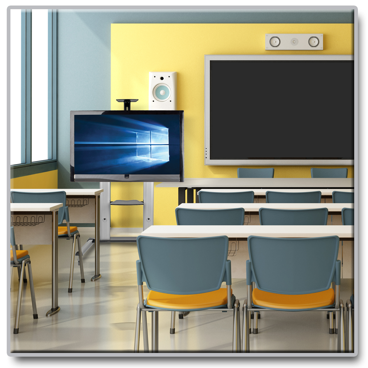 Tripp Lite Mobile TV Floor Stand Cart Height Adjustable LCD 60100