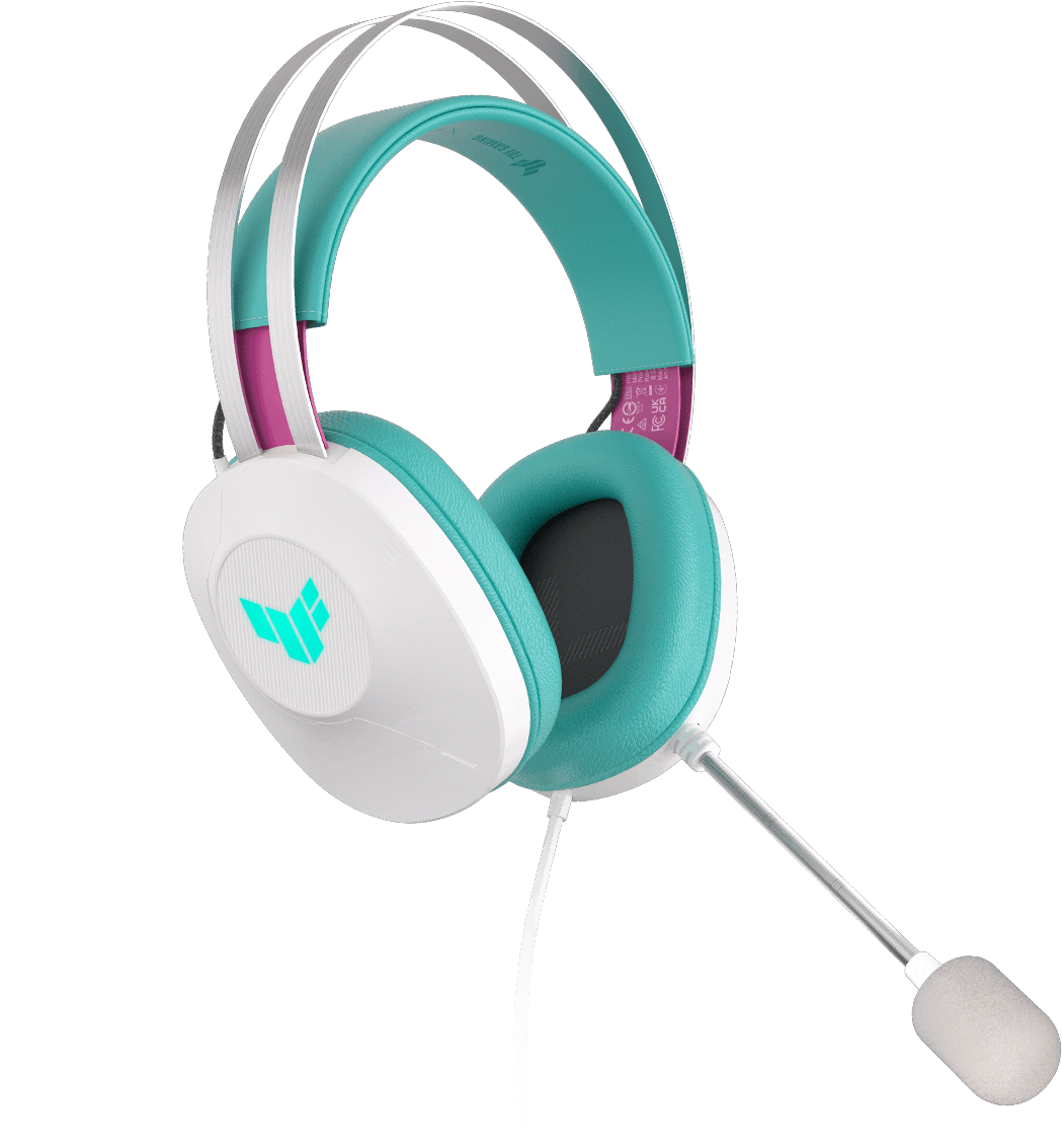 TUF Gaming H1 Gen II Hatsune Miku Edition schräge Seitenansicht