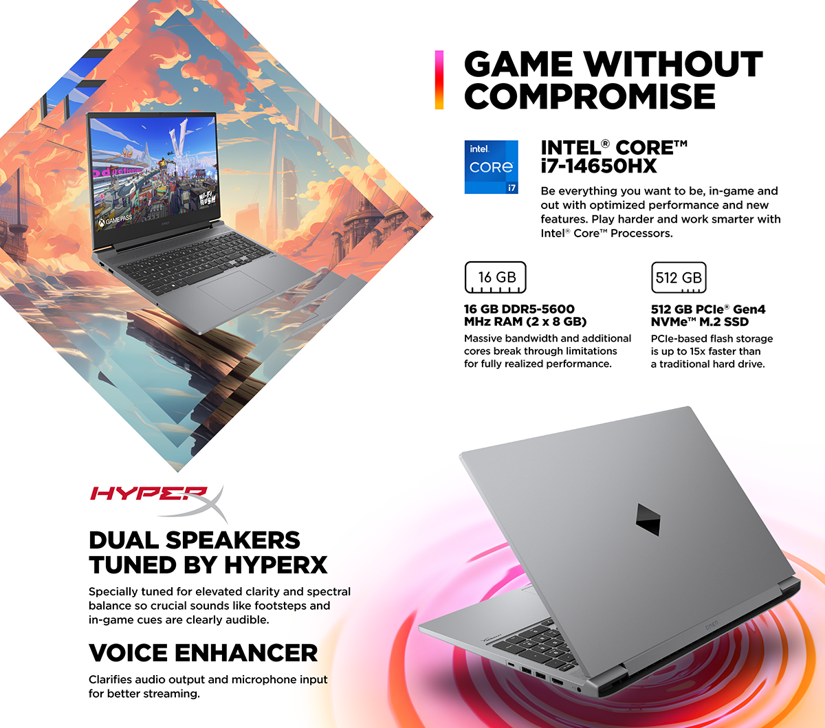 OMEN 16.1” Gaming Laptop on a fantasy background
