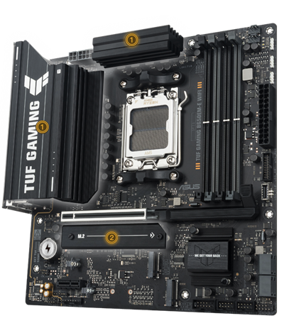 ASUS TUF GAMING B650EM-E WIFI AMD B650 Micro-ATX Motherboard, 8+2+