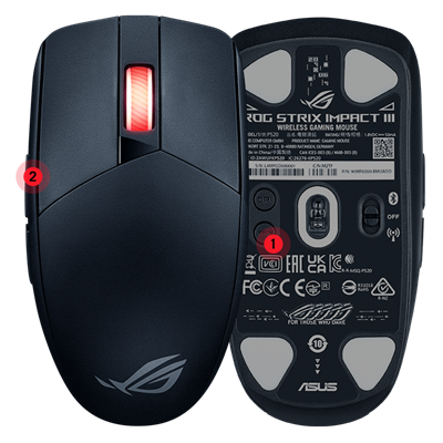 【3+1接続可能】 ROG STRIX IMPACT III Wireless ROG Strix Impact III Wireless | Wireless | Gaming Mice｜ROG