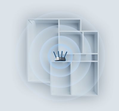 WiFi signals of RT-BE55 covers an apartment