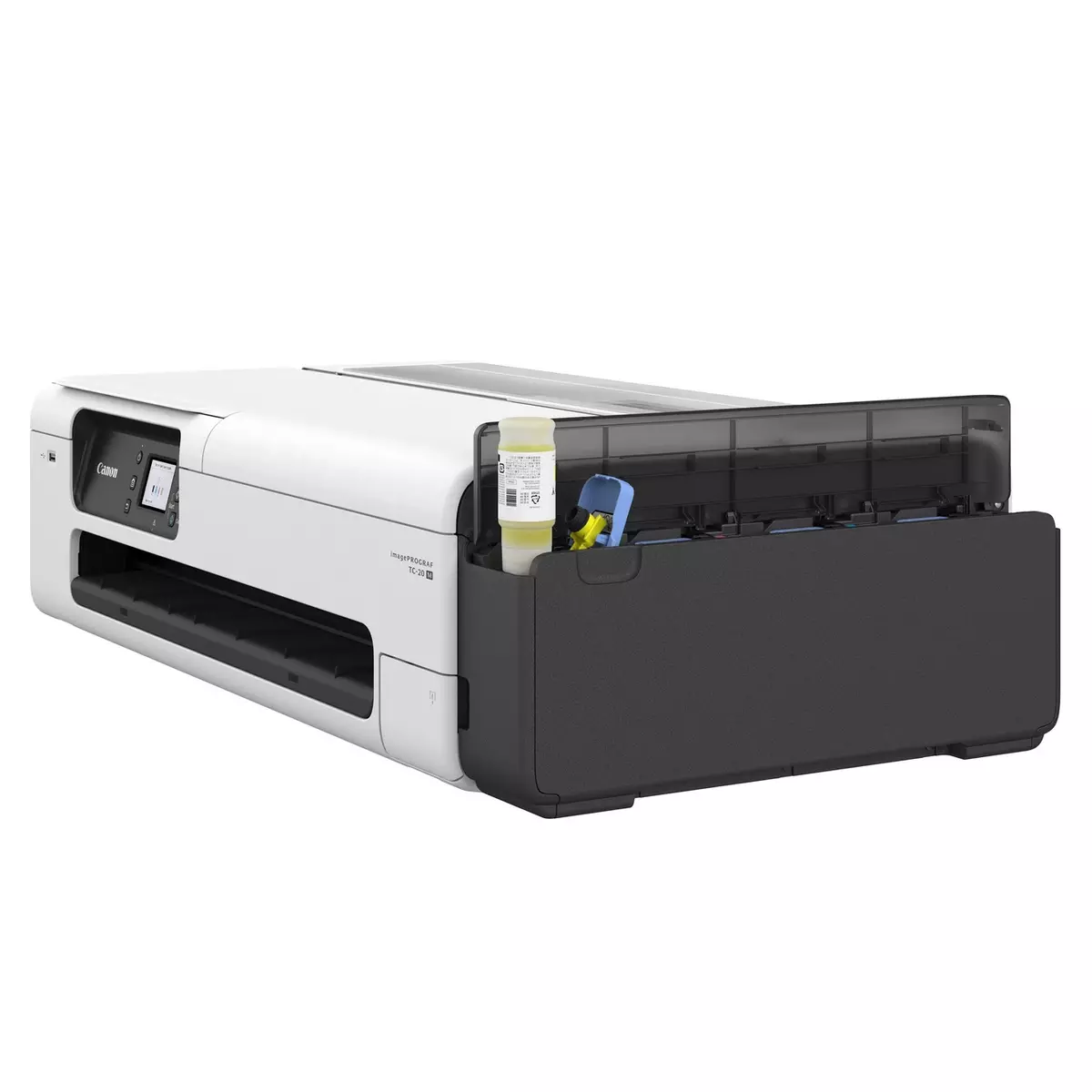 Canon imagePROGRAF TC-20M printer ink refilling.
