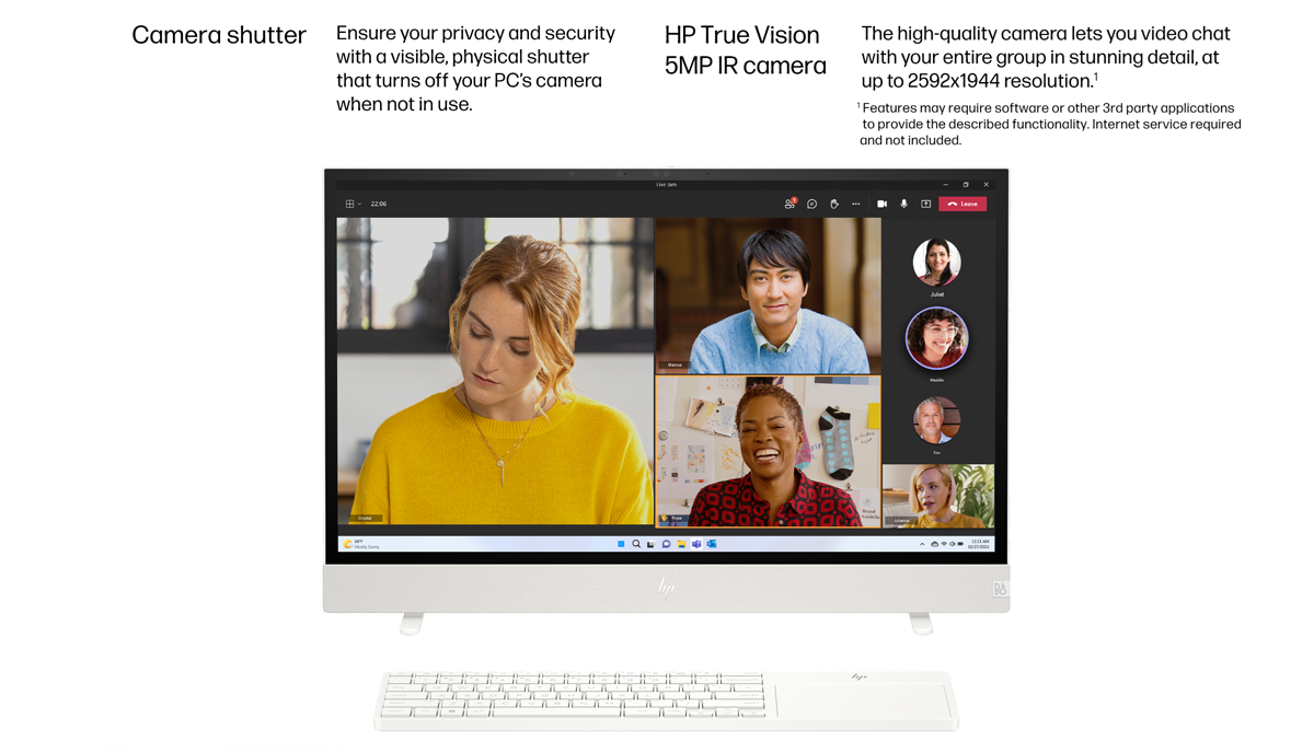 White HP Envy Move 23.8" All-in-One PC.