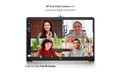 slide 2 of 7, zoom in, four way video call meeting on the hp 15 laptop
