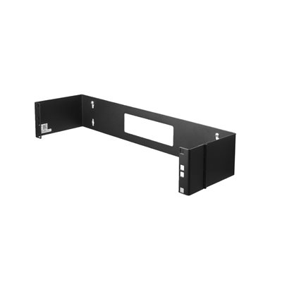 Wall mount a patch panel or network switch while providing hinged access to the back of the device(s)