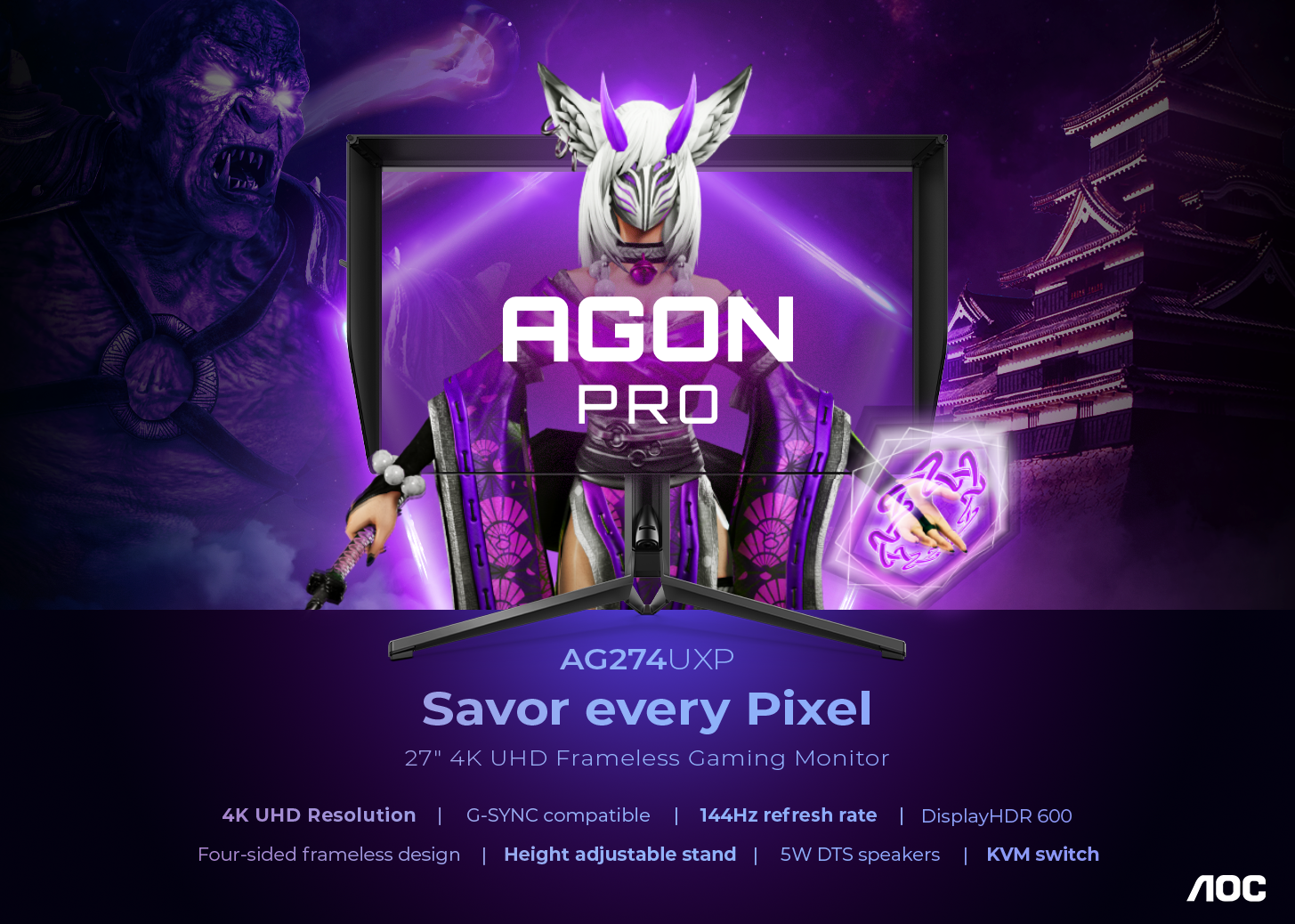 AOC AGON Pro AG274UXP 27 4K HDR 144 Hz Gaming Monitor AG274UXP