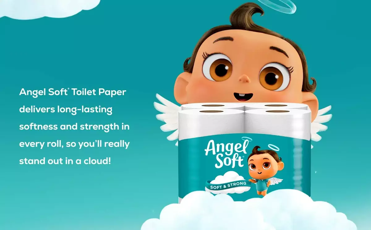 Angel Soft® Toilet Paper delivers long-lasting softness and strength in every roll, so you'll really stand out in a cloud!