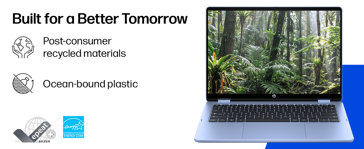 HP Chromebook x360 14 Laptop PC 2K Chrome OS Intel N150 4GB 128GB