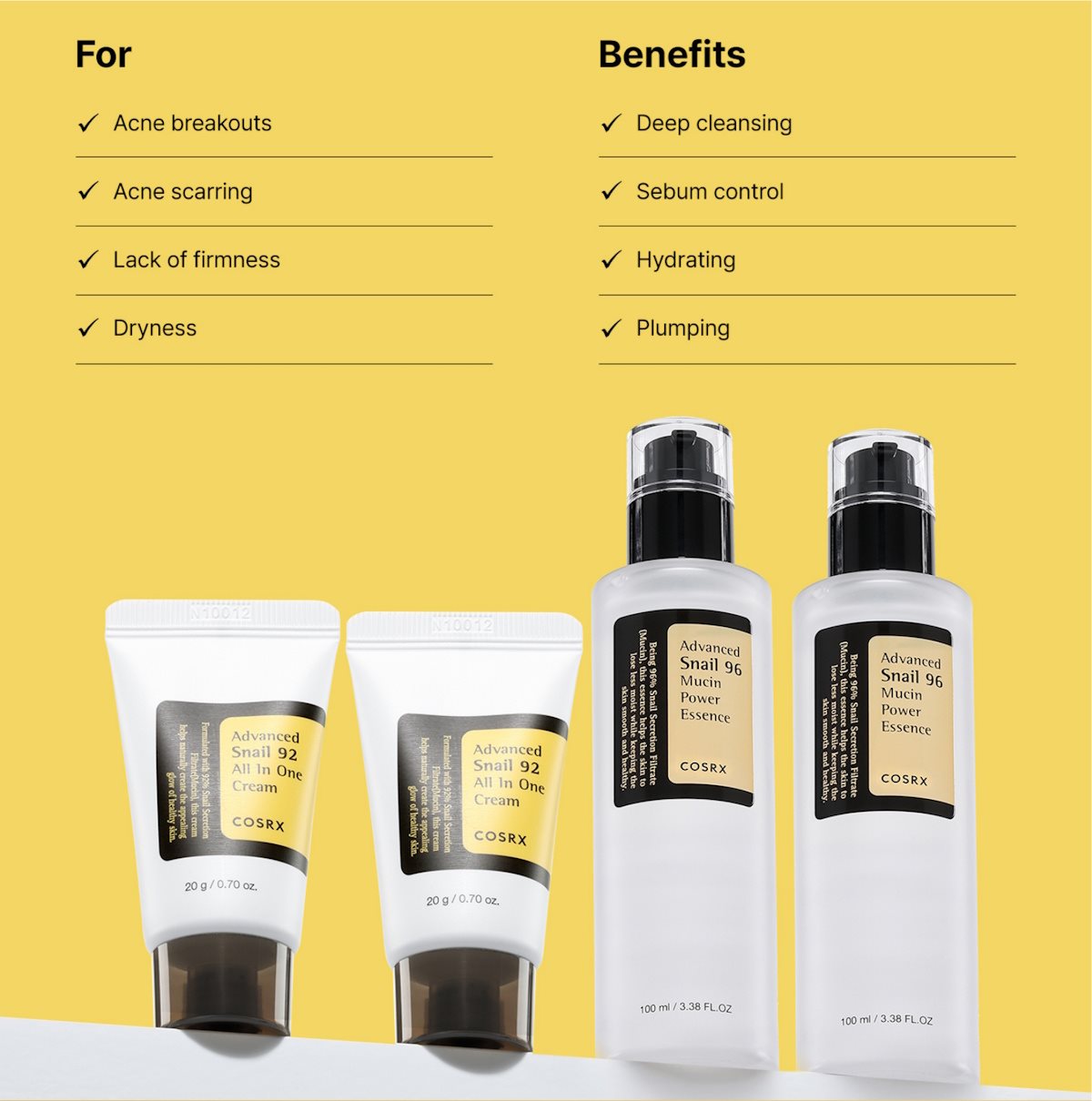 COSRX Advanced Snail Mucin Power Essence & All In One Cream Power